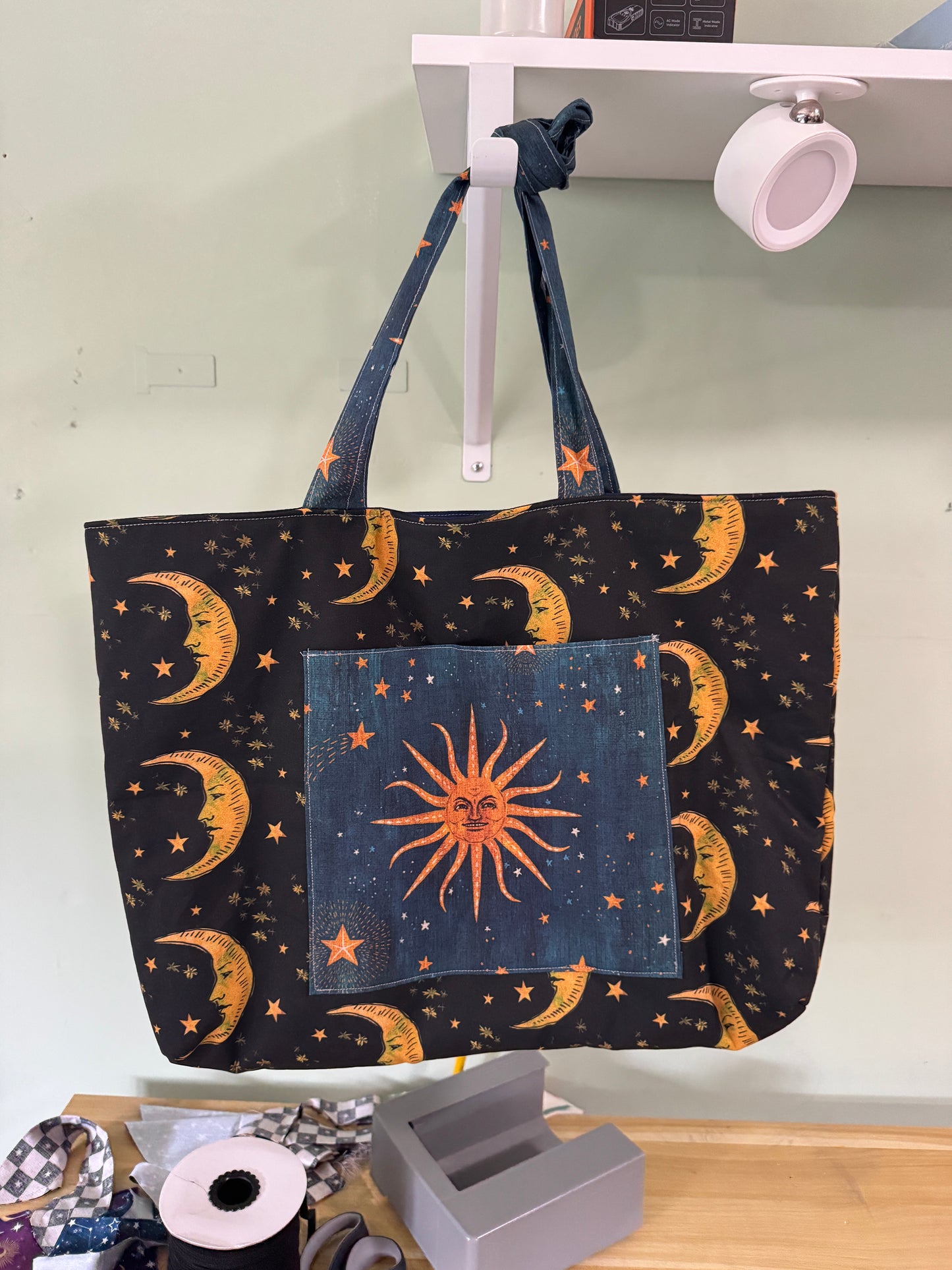 Jumbo sun and moon tote bag