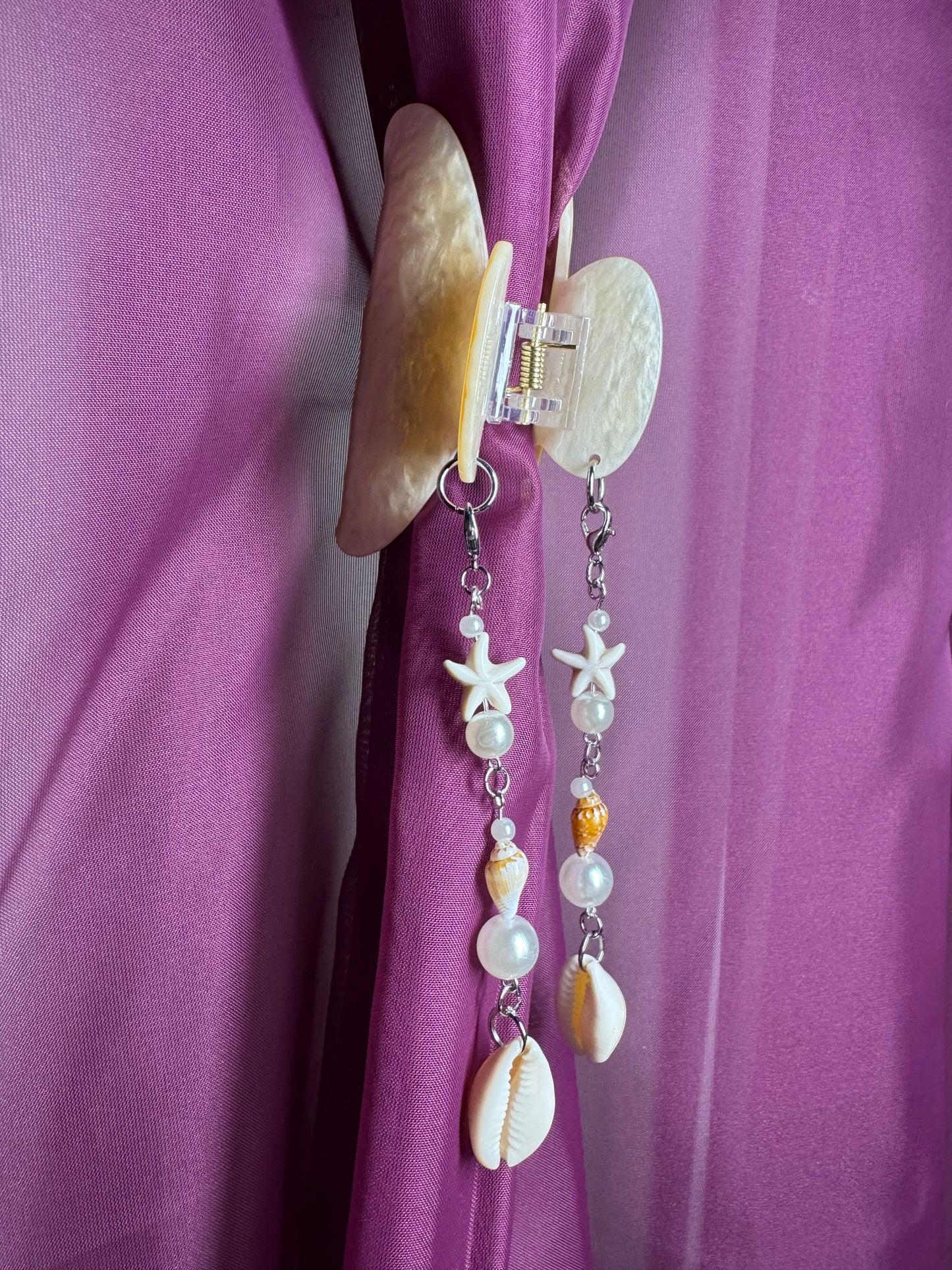 Mermaid hair claw with seashell charms