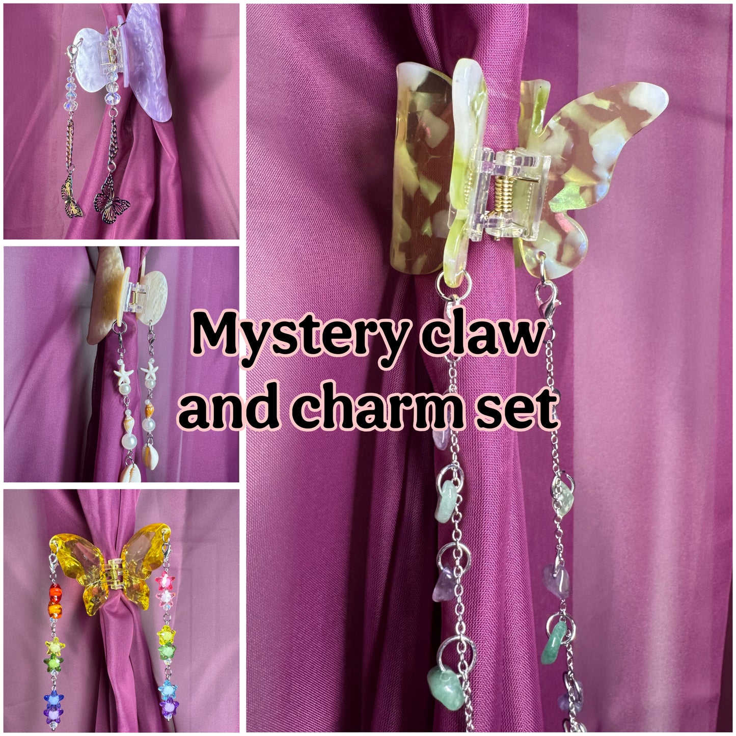 Mystery hair claw and charm set