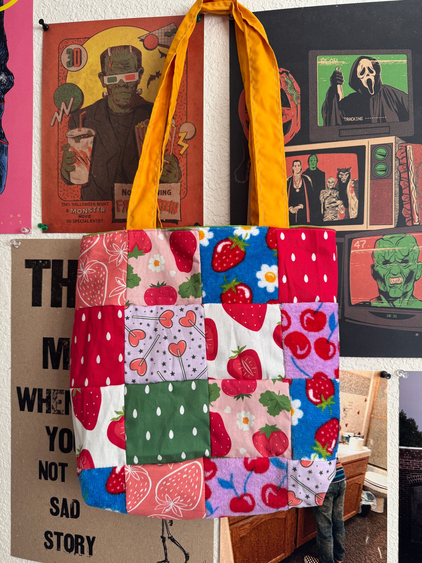 strawberry cutie tote bag