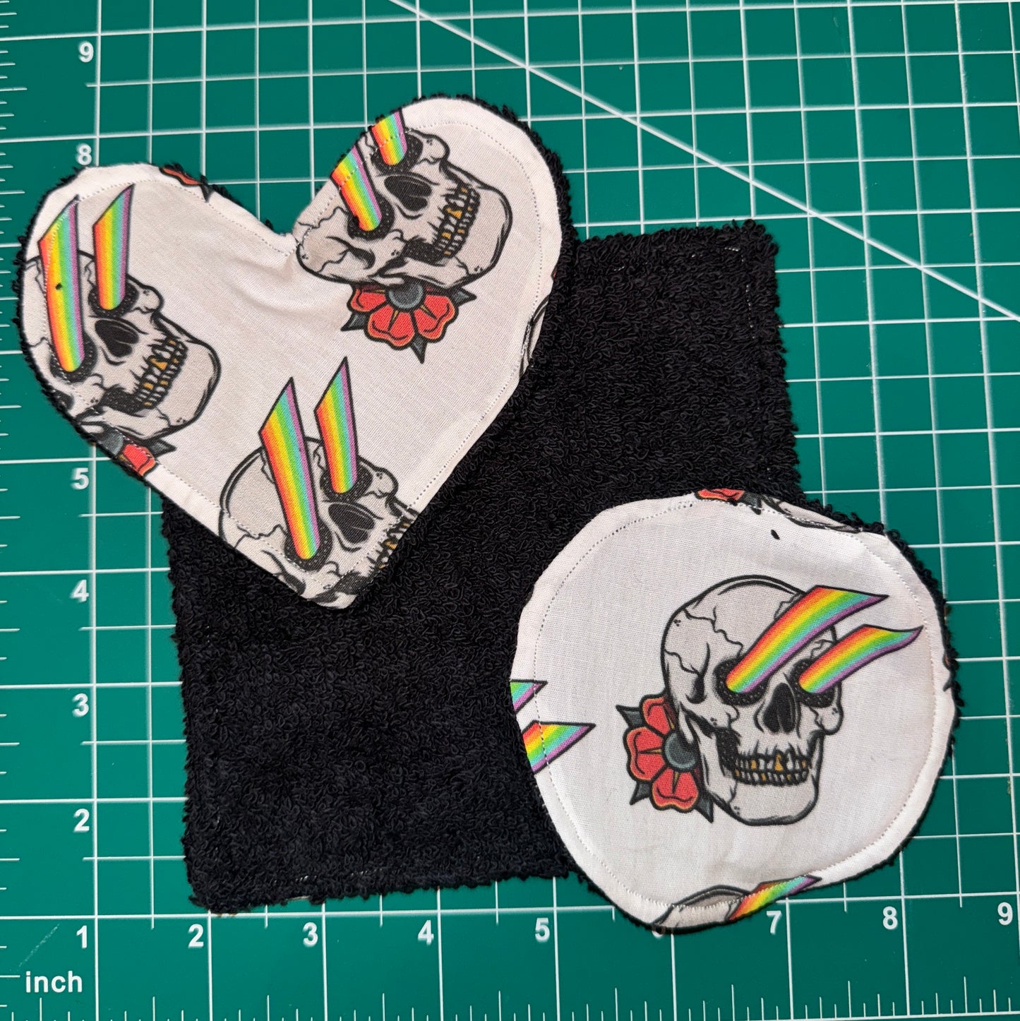 rainbow skull washable makeup wipes