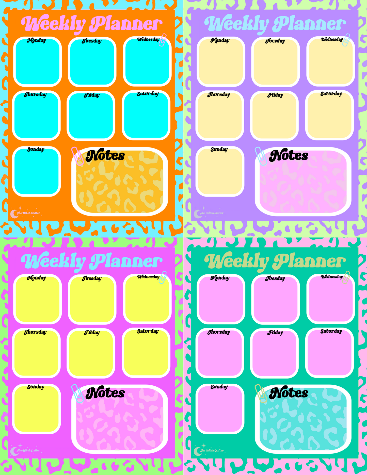 Weekly Planner printable 4 pack