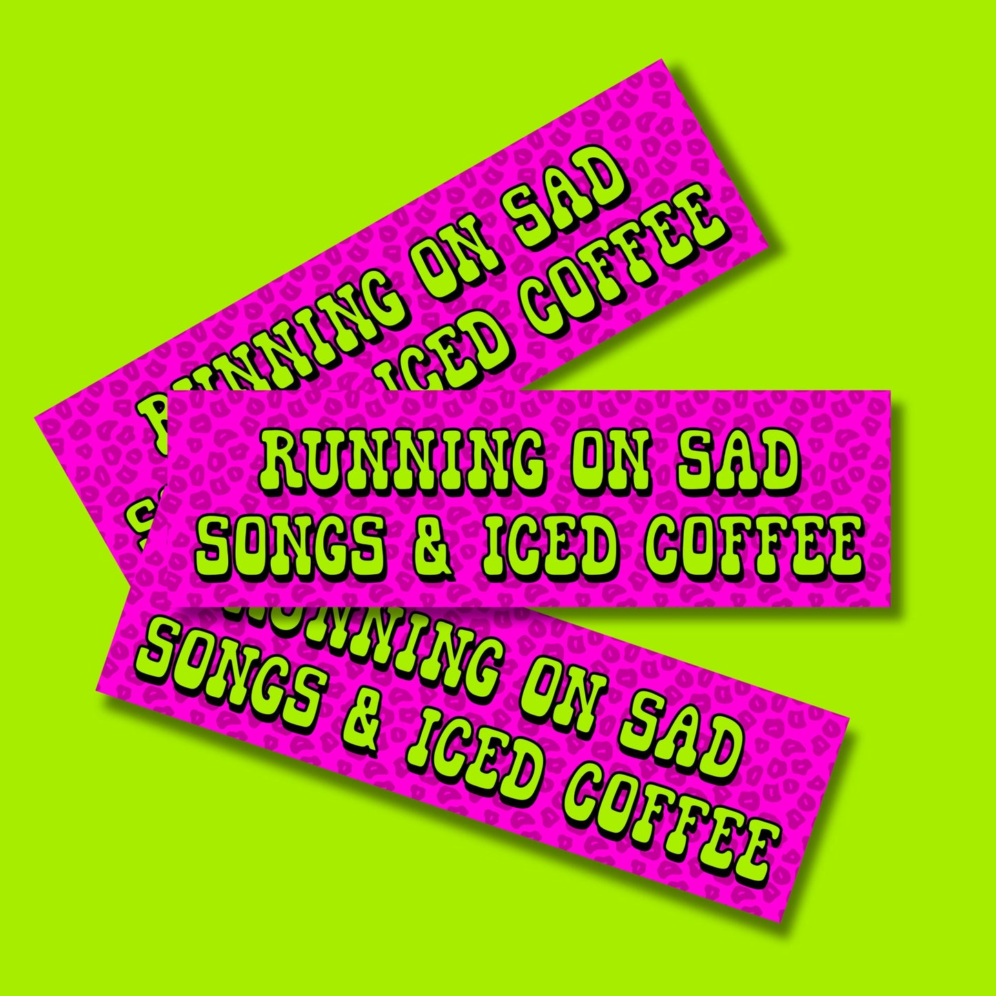 Iced Coffee and Sad Songs Bumper Sticker,car decal, bumper sticker, coffee stickers, funny stickers, cute car decals, weatherproof stickers
