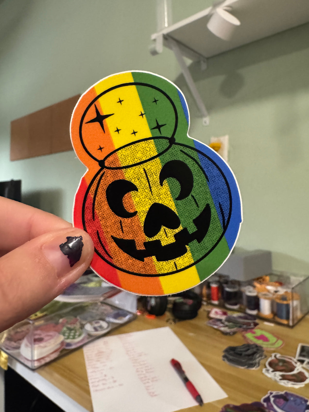 Gay pride pumpkin sticker