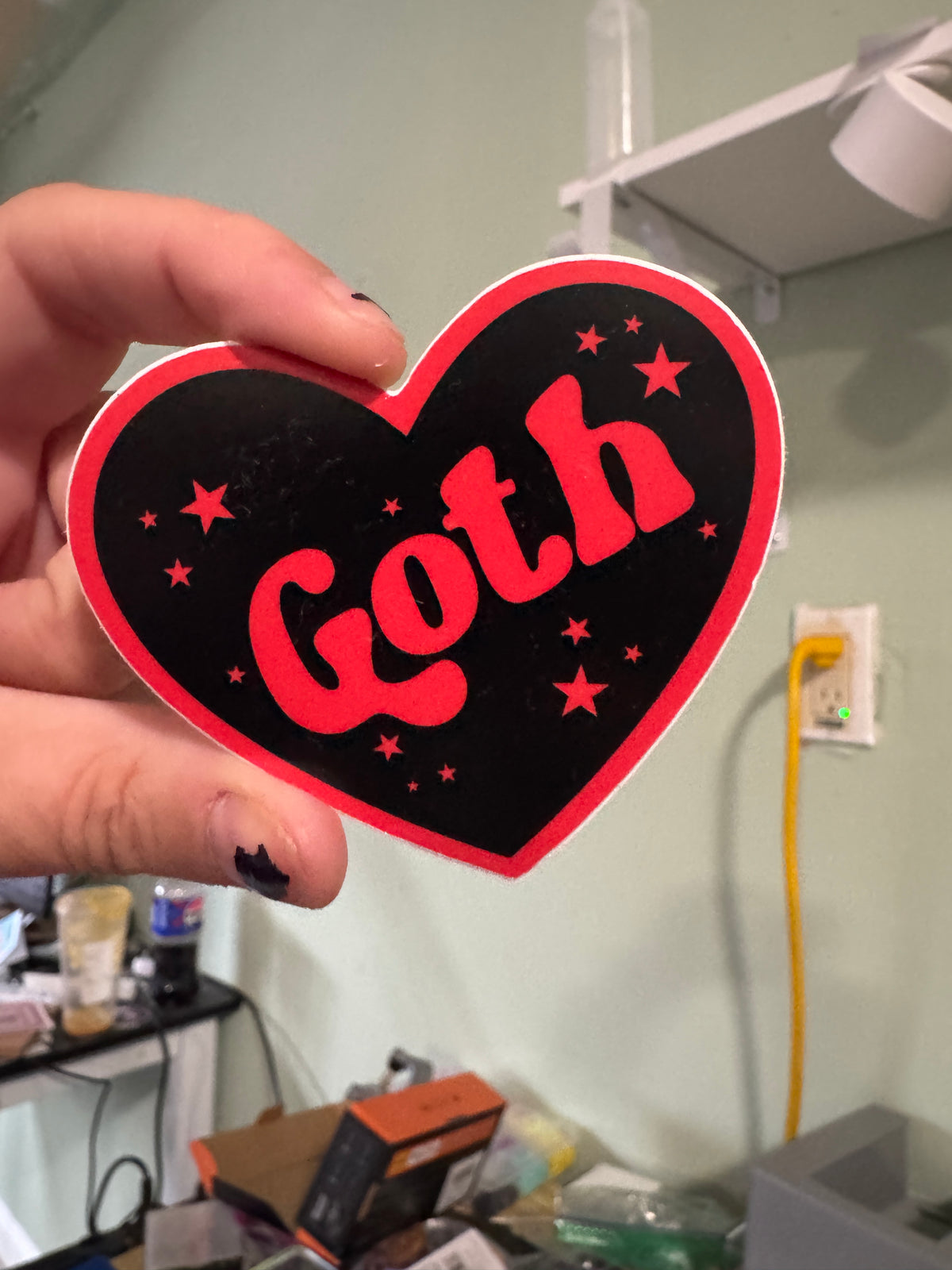 Goth heart sticker