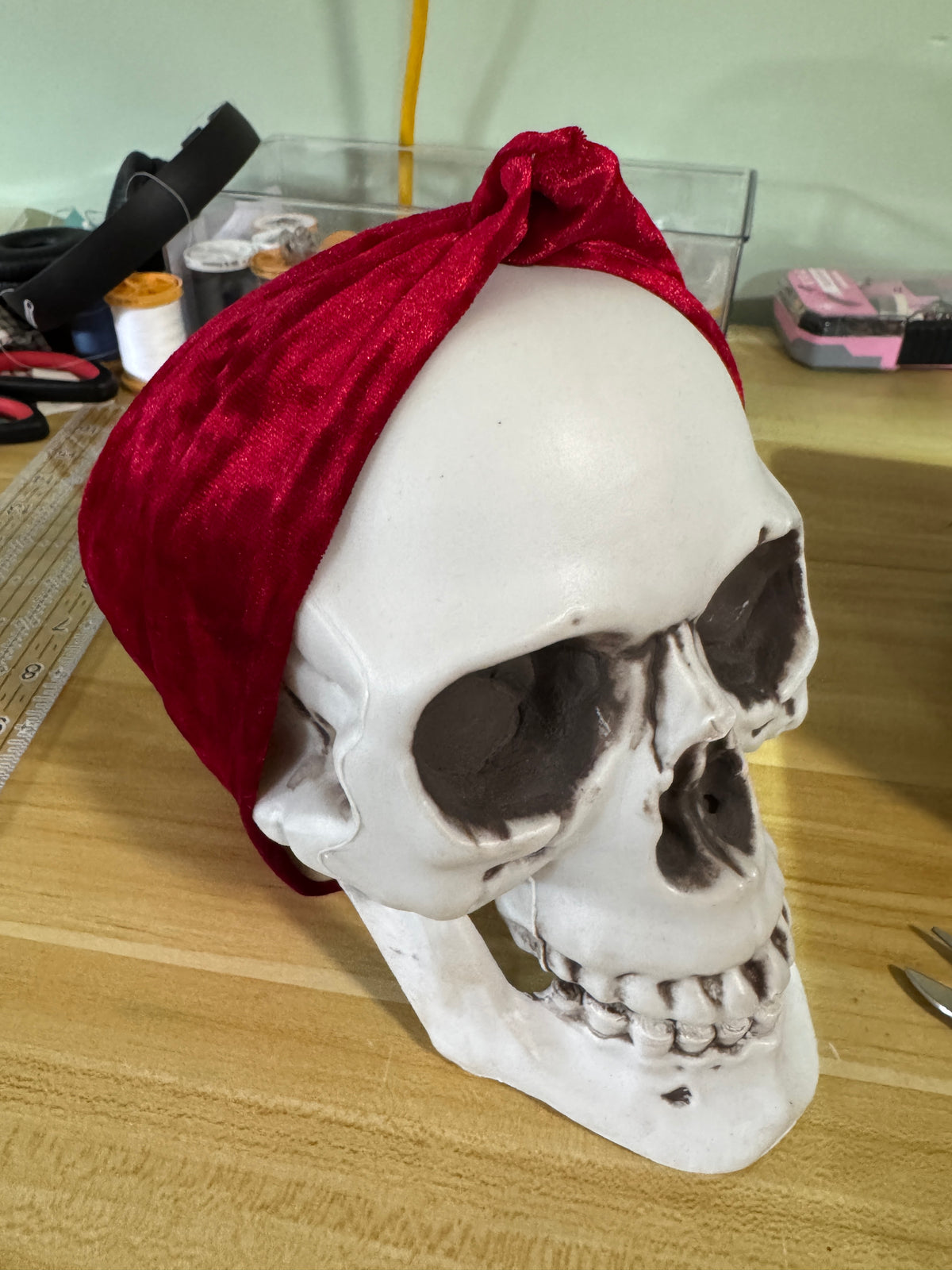 Red velvet stretch headband