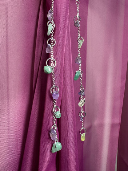 Green butterfly hair claw with crystal charms