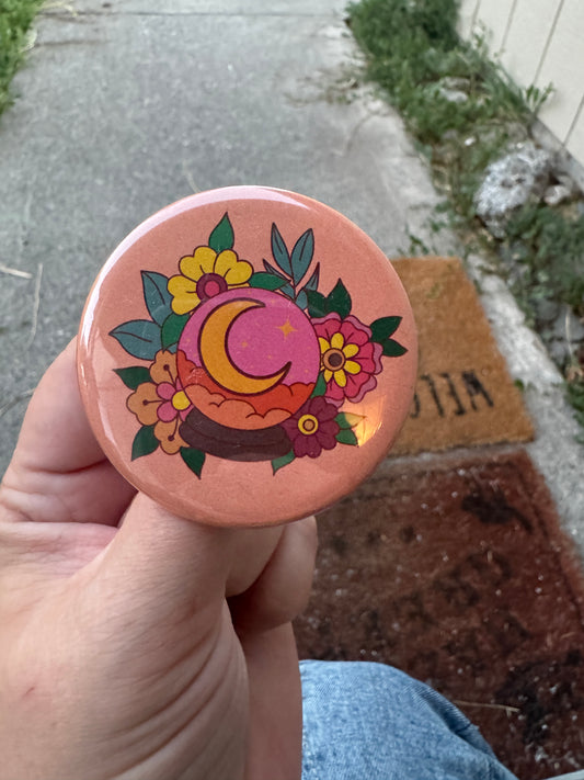 Mystic moon round 2.25 inch button