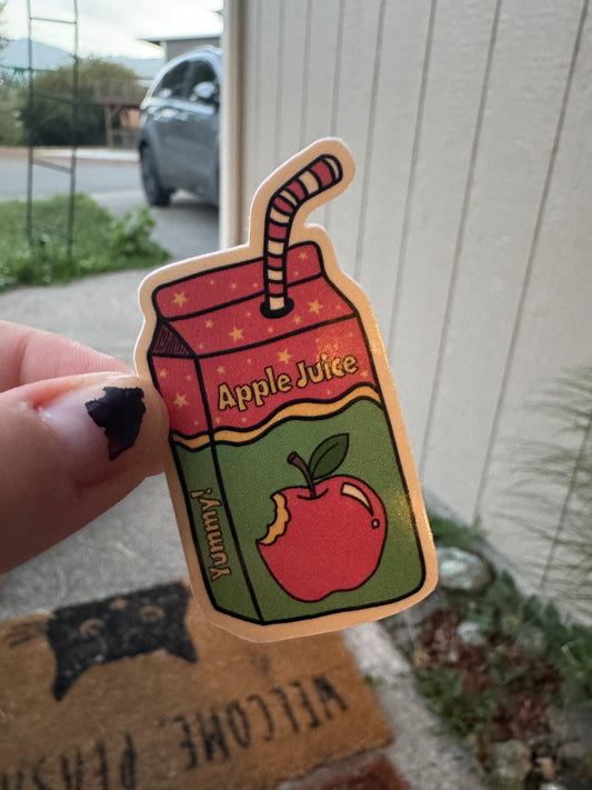 Apple juice box sticker