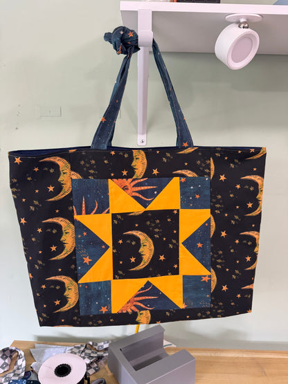 Jumbo sun and moon tote bag