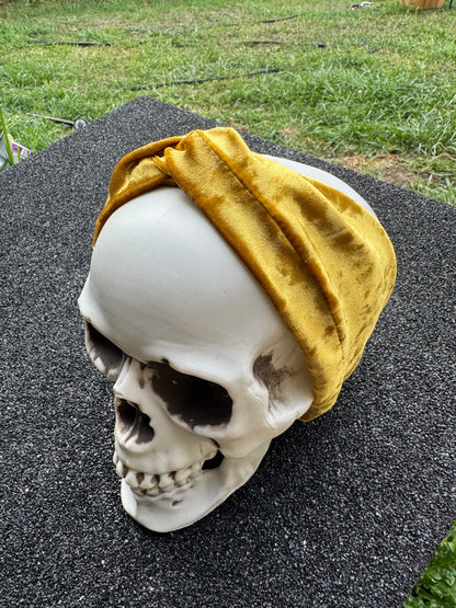 Gold velvet stretch headband