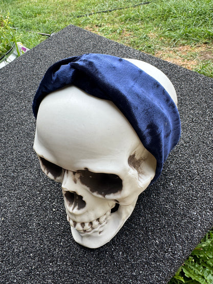 Blue velvet stretch headband