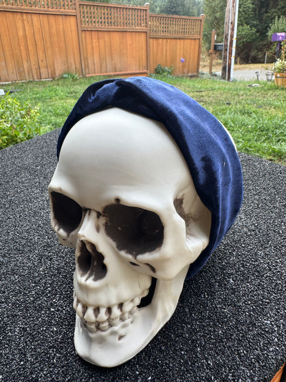 Blue velvet stretch headband