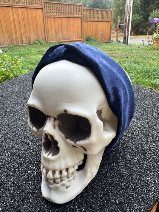Blue velvet stretch headband