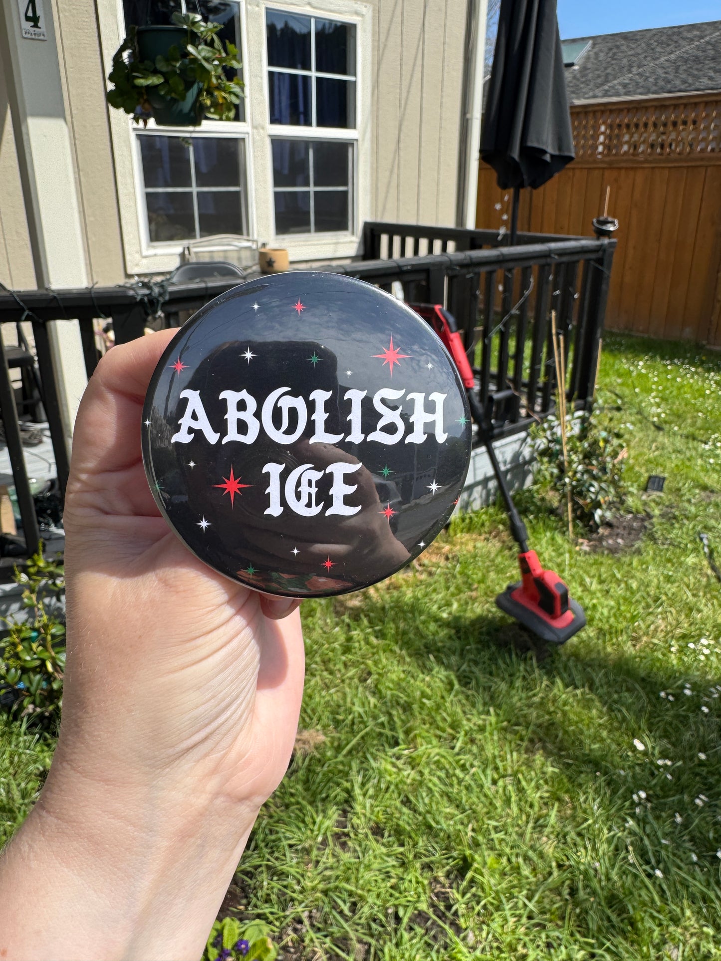 Abolish Ice 3” button