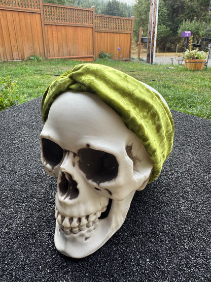 Green velvet stretch headband