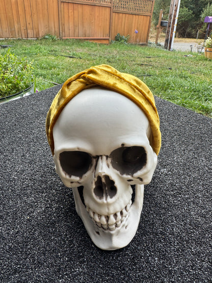 Gold velvet stretch headband