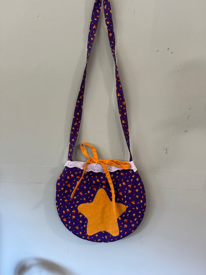 Purple star round purse