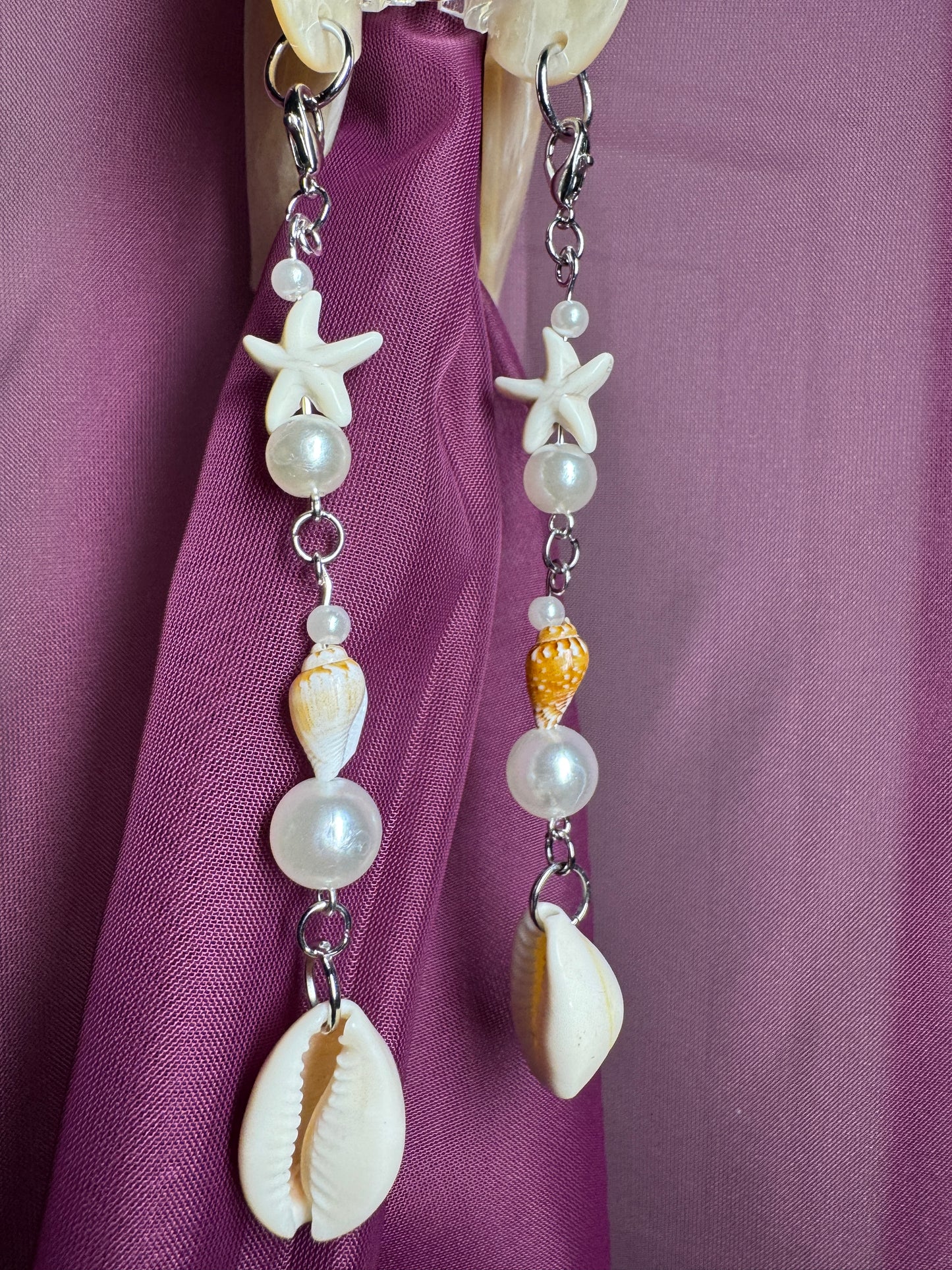 Mermaid hair claw with seashell charms