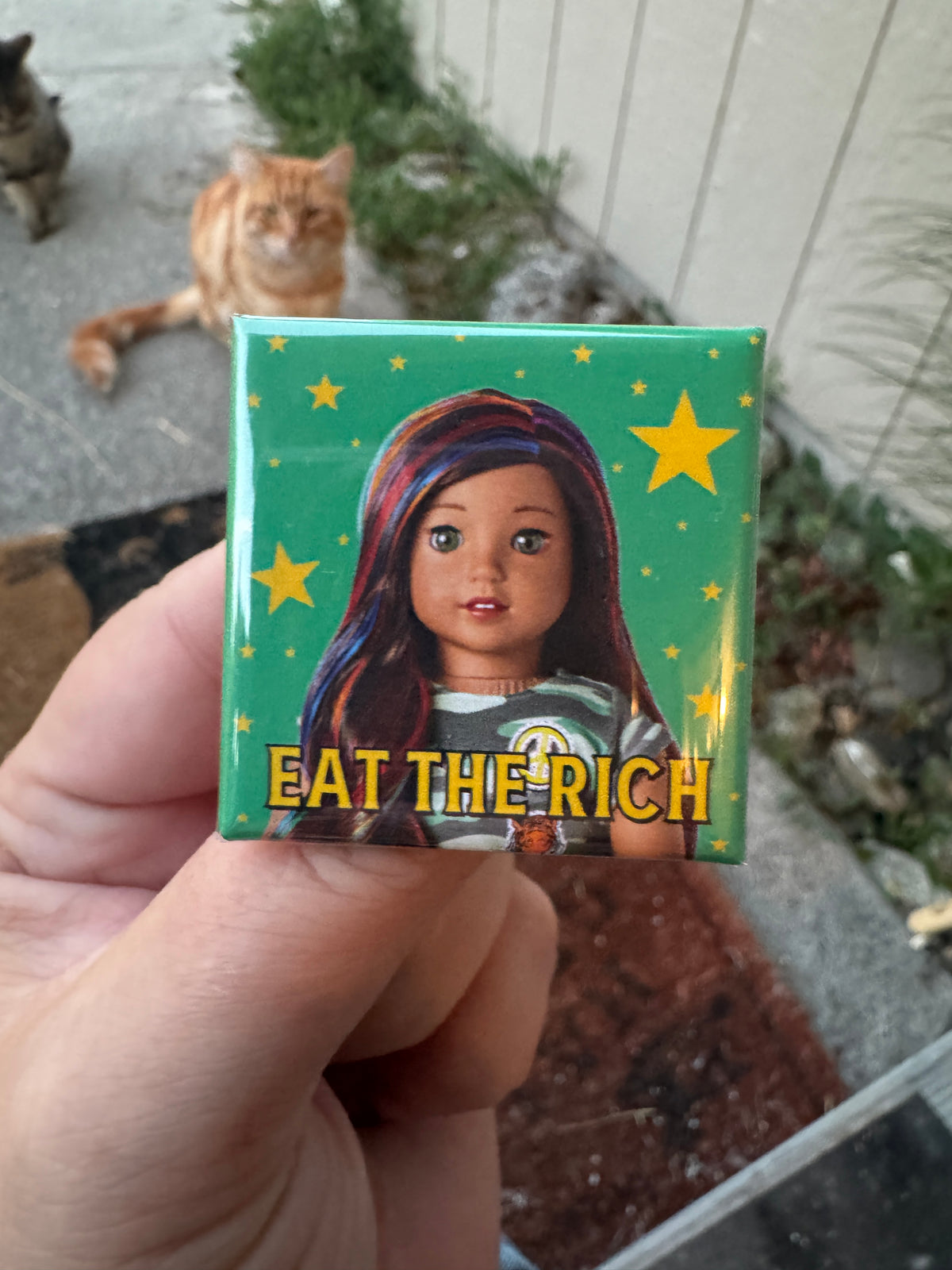 Eat the rich square button