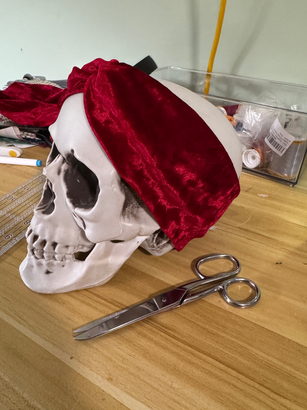 Red velvet stretch headband