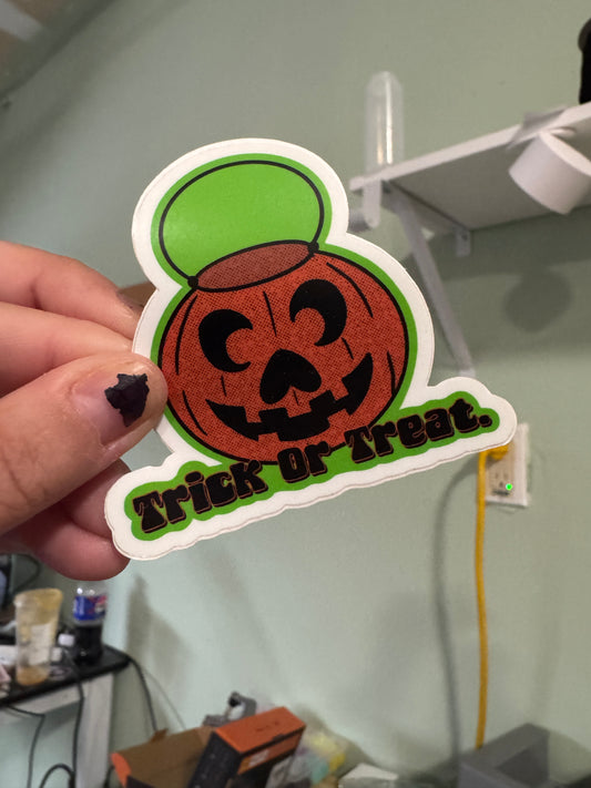 Trick or treat sticker