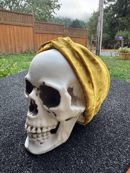 Gold velvet stretch headband