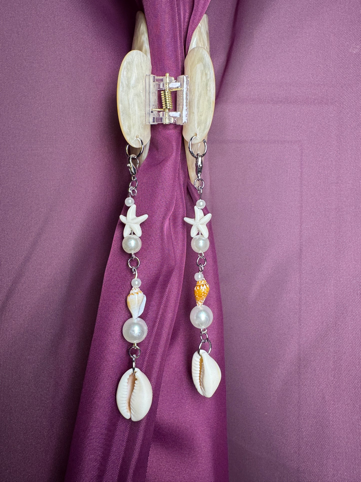Mermaid hair claw with seashell charms