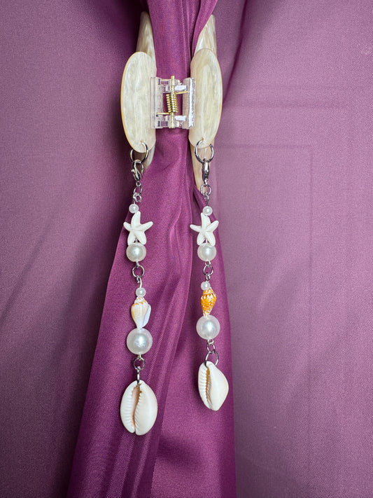 Mermaid hair claw with seashell charms