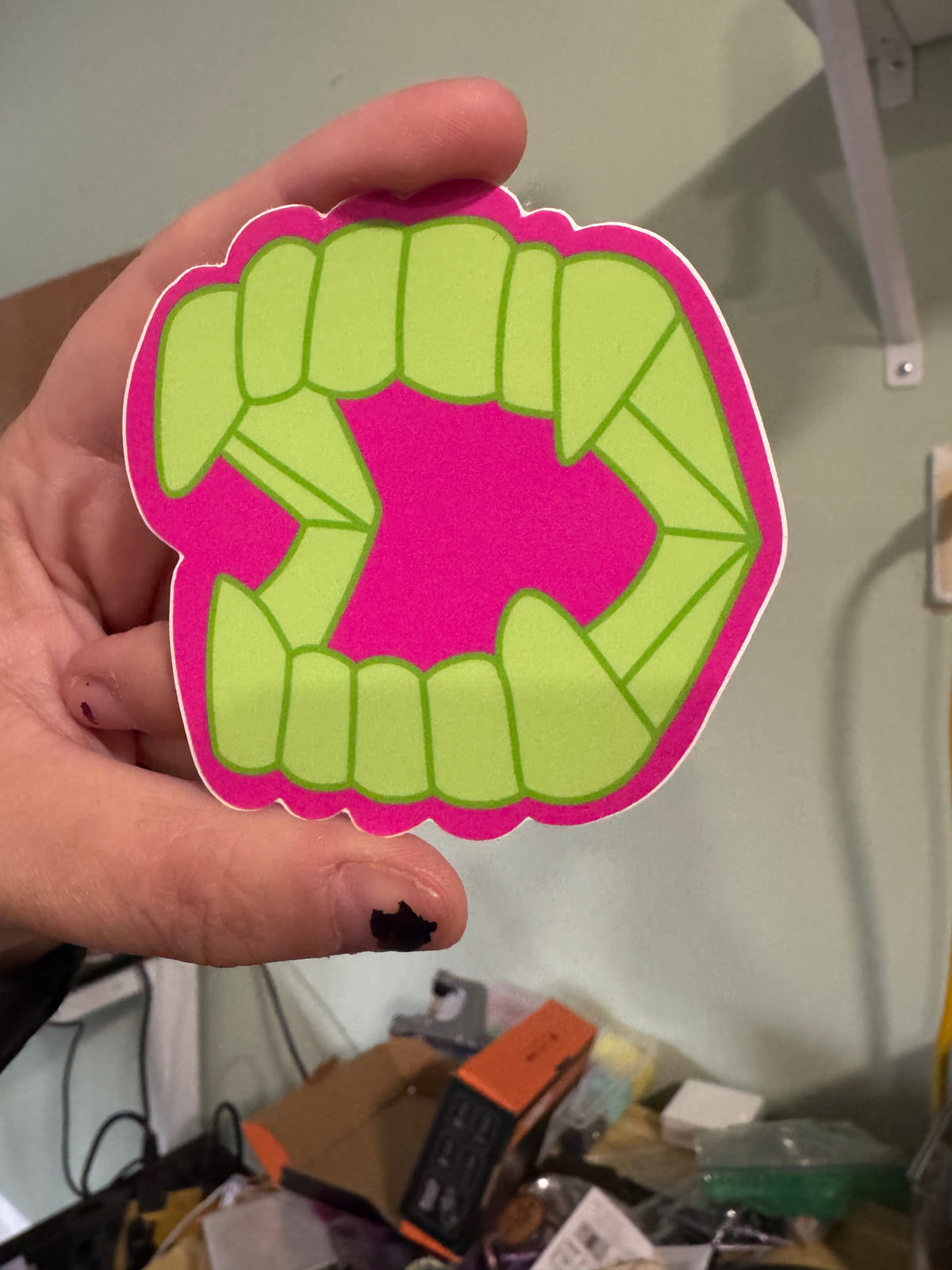 Neon fangs sticker