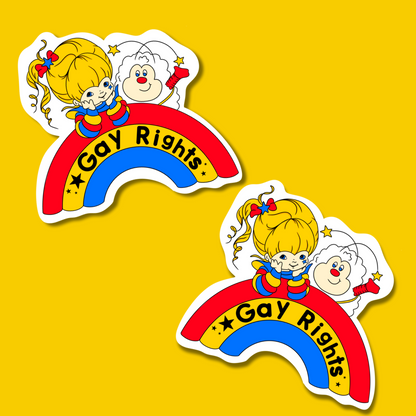 rainbow brite gay rights sticker