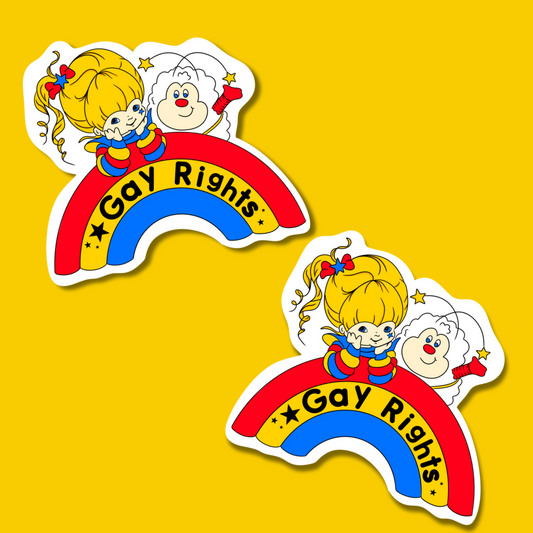 rainbow brite gay rights sticker