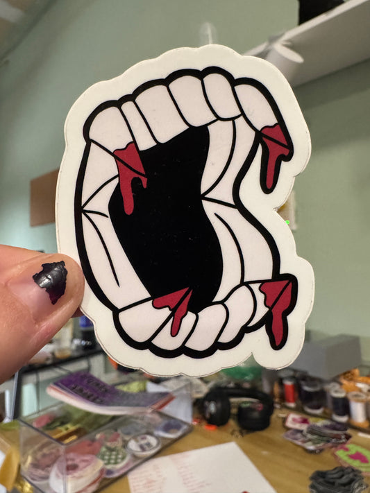 Bloody fangs sticker