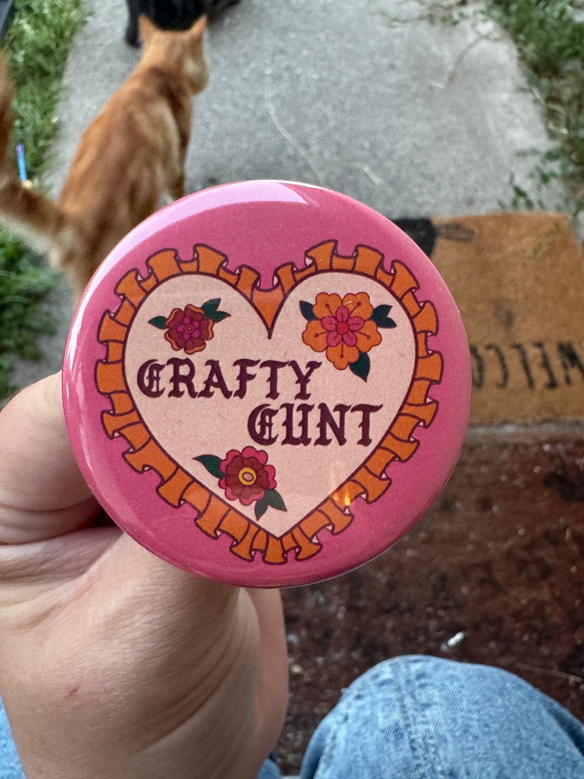 Crafty cunt round 2.25 inch button