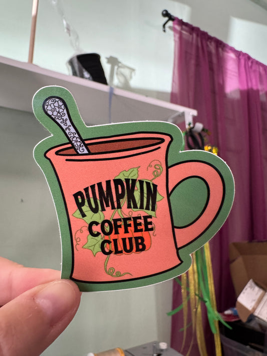 Pumpkin coffee sticker