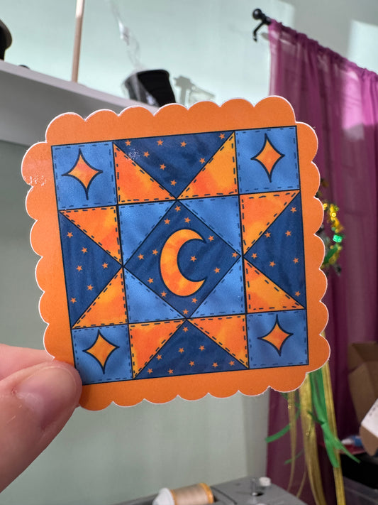 Celestial sawtooth quilt sticker