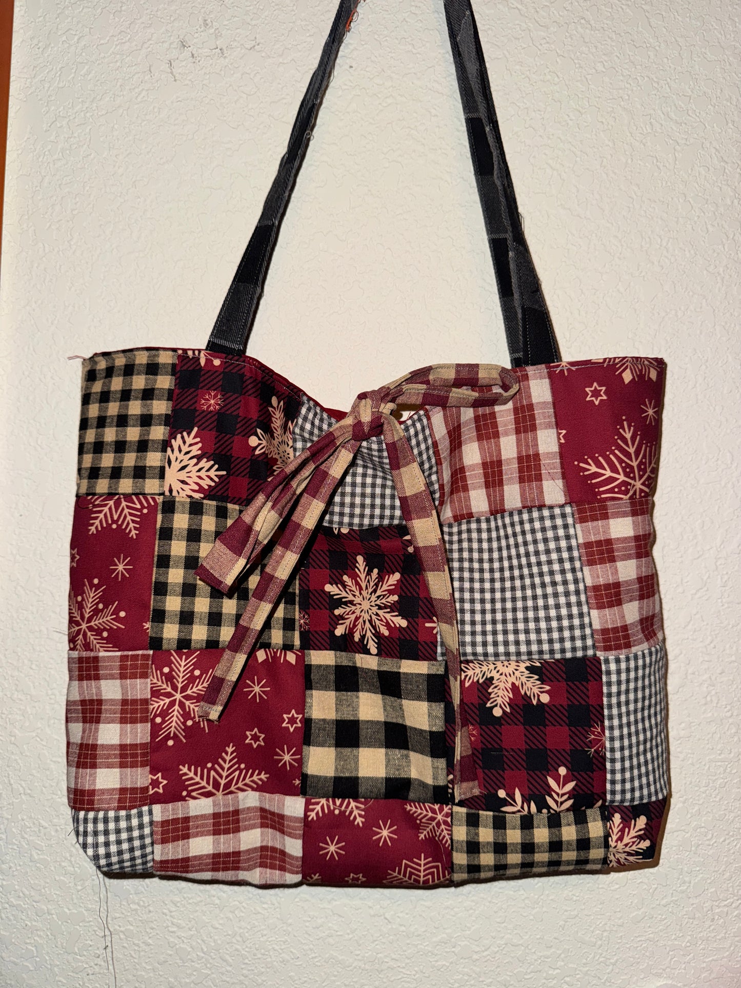 Snowflake holiday tote bag