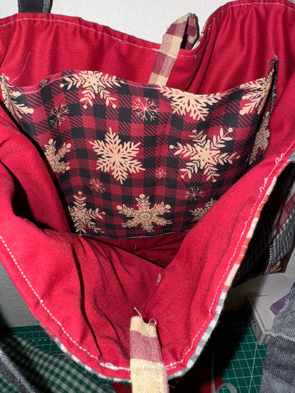 Snowflake holiday tote bag