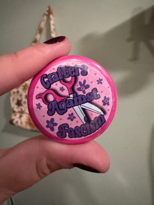 crafters against fascism Button