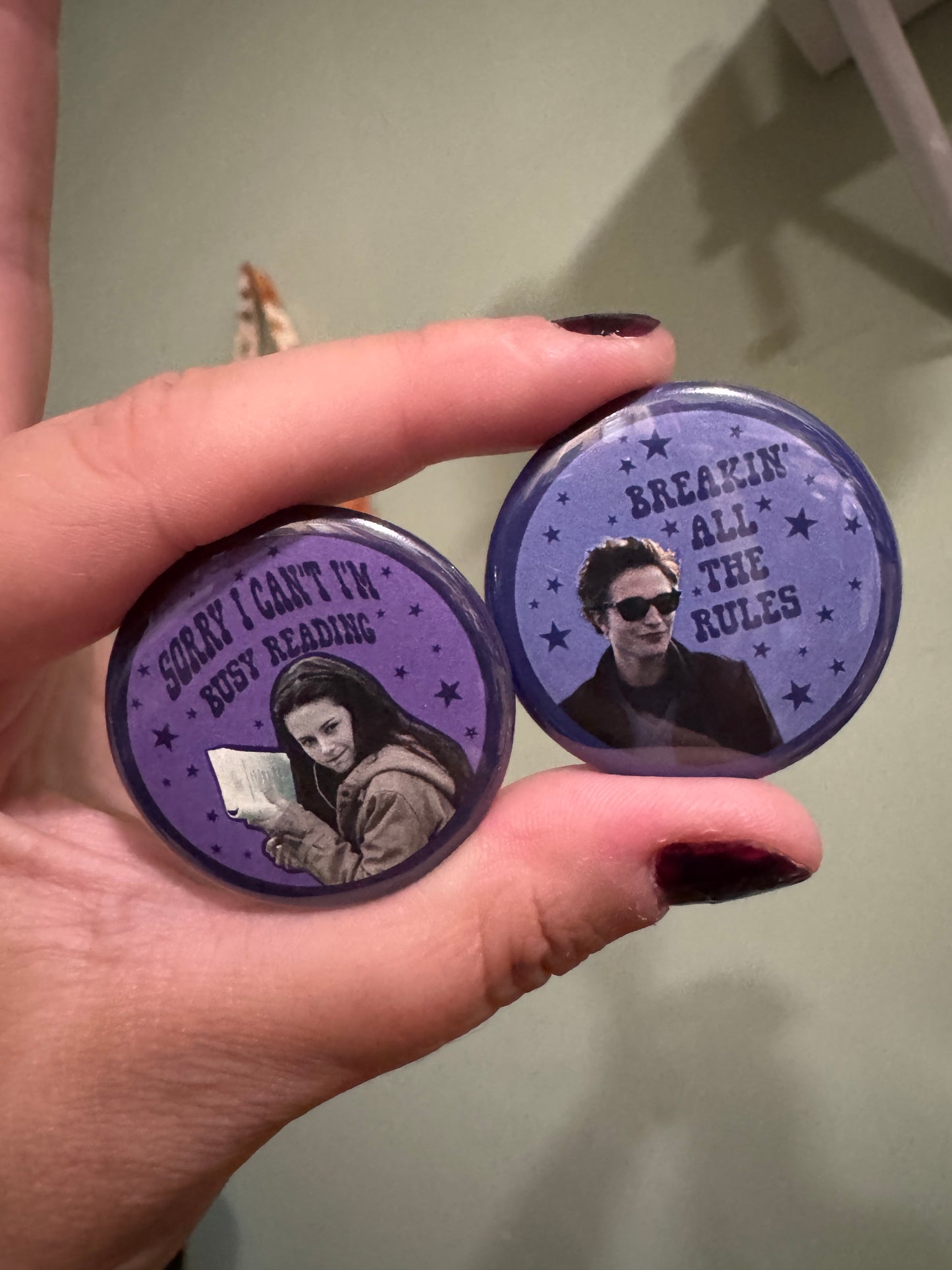 Bella and Edward duo buttons