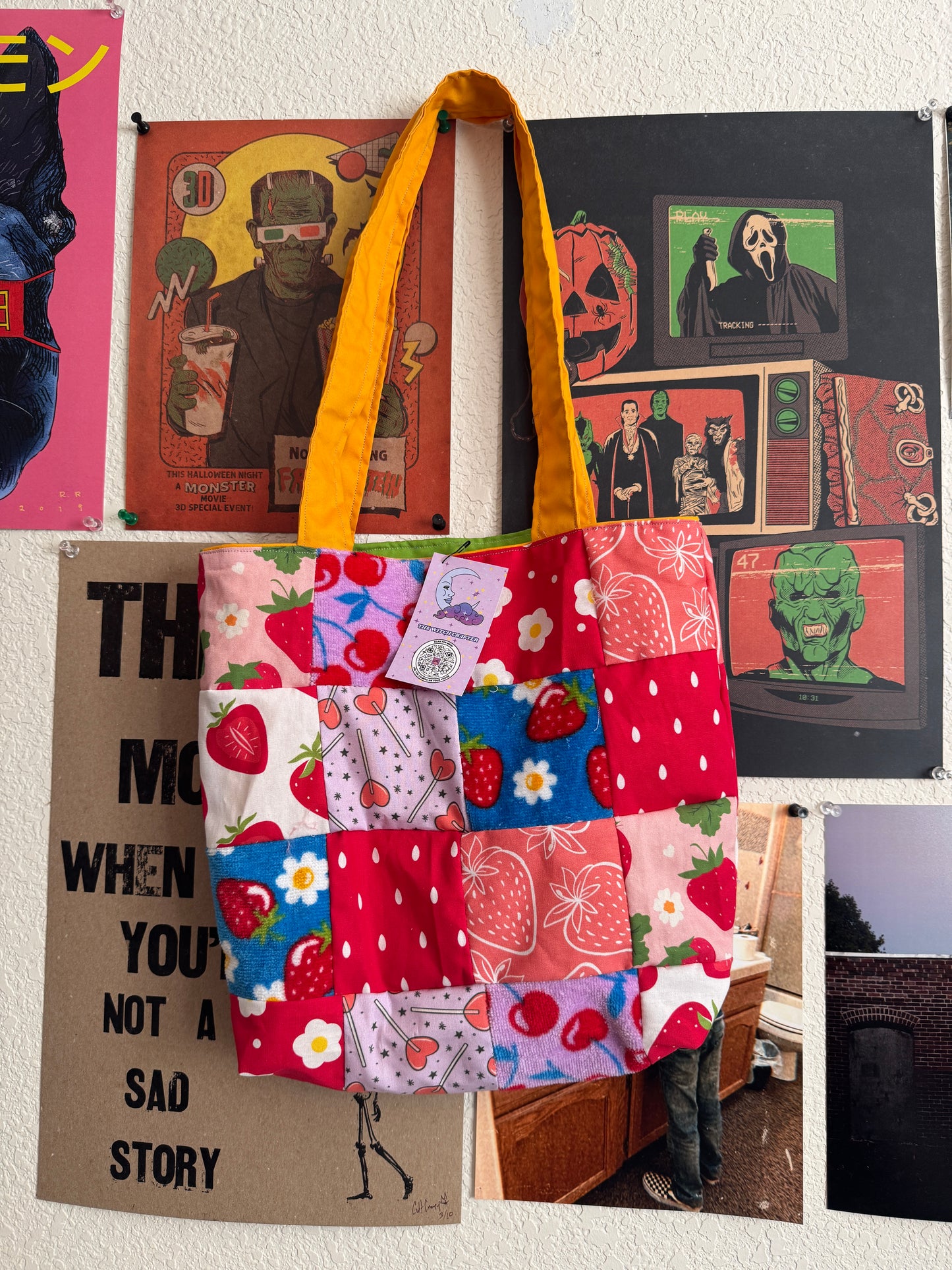 strawberry cutie tote bag