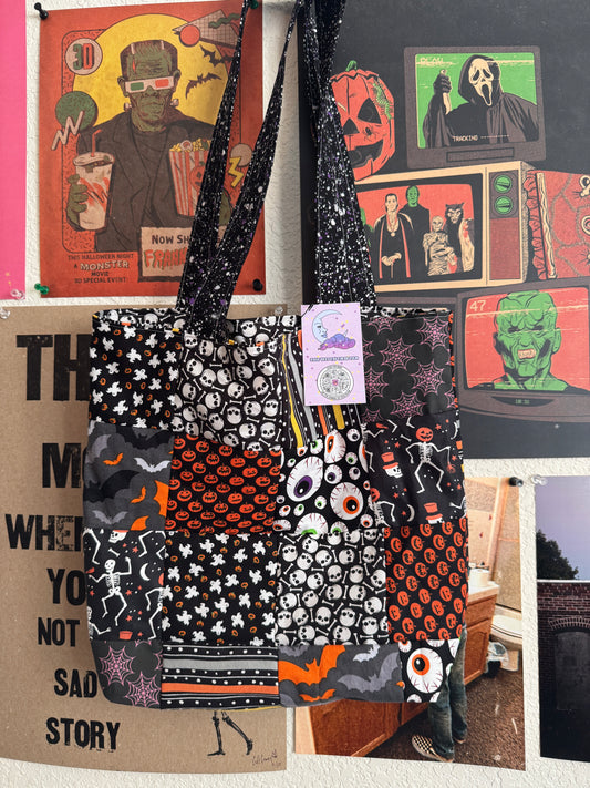 halloween spooky tote bag
