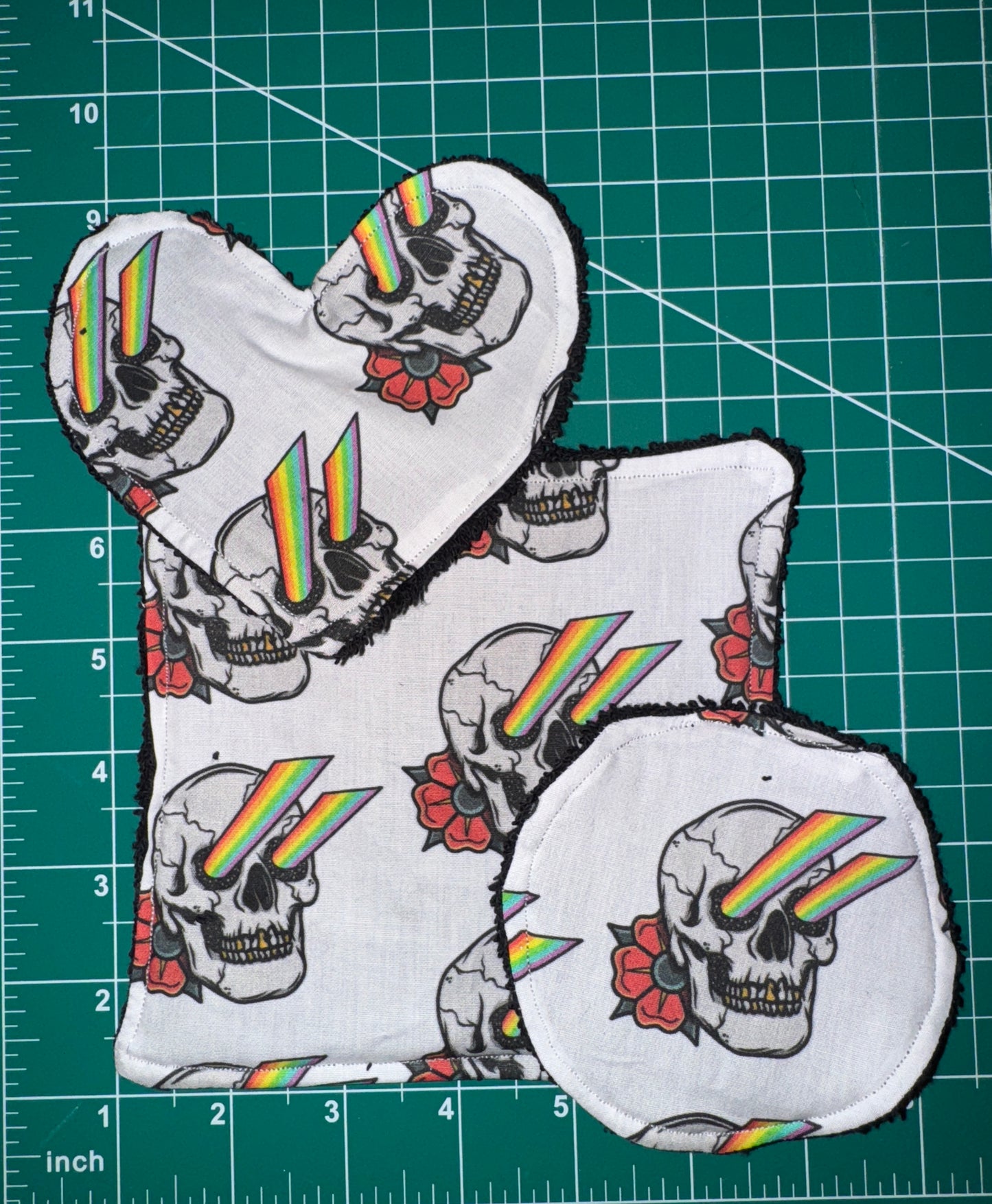 rainbow skull washable makeup wipes