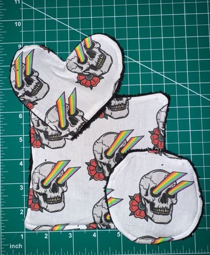 rainbow skull washable makeup wipes