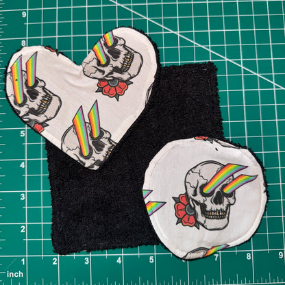 rainbow skull washable makeup wipes