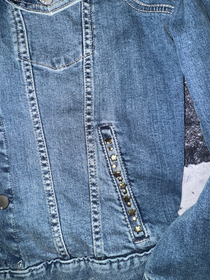 custom celestial denim jacket