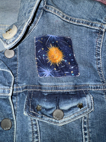 custom celestial denim jacket
