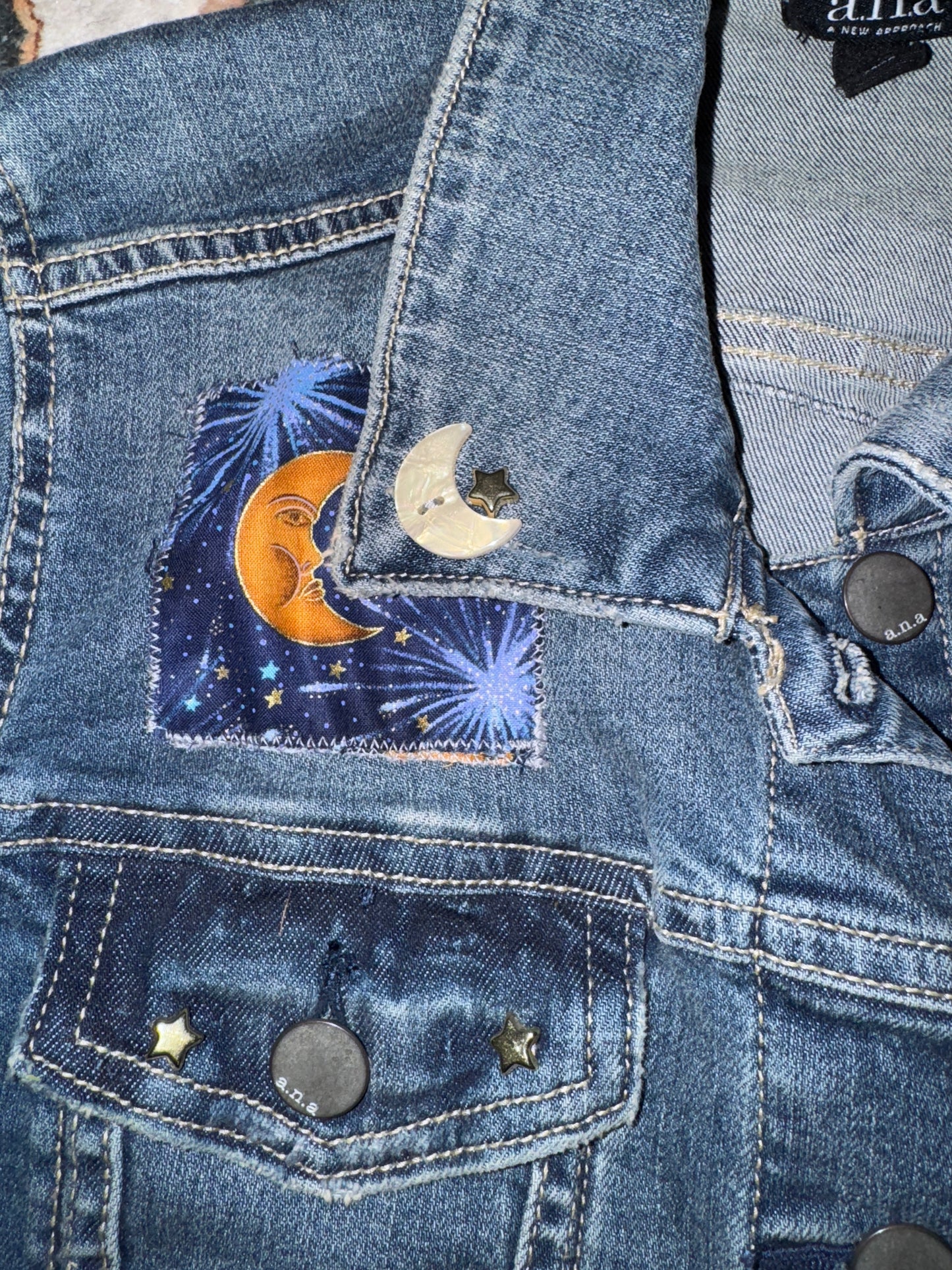 custom celestial denim jacket