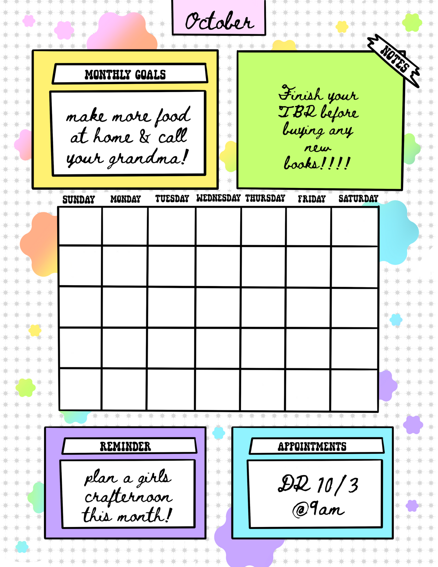 PRINTABLE MONTHLY PLANNER