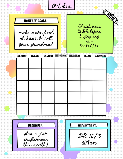 PRINTABLE MONTHLY PLANNER